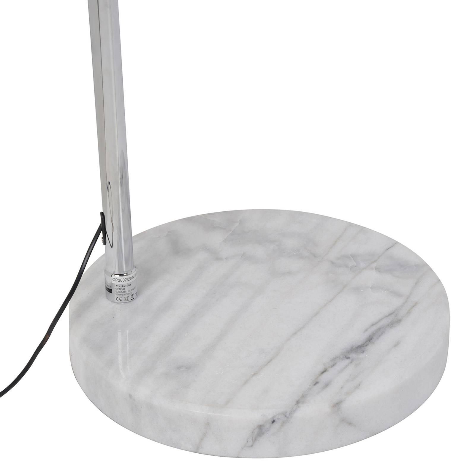 MARKET SET Cosiness oblouková stojací lampa Ø 68cm, Obývací pokoj / jídelna, textil, kov, mramor, E27, 15W, K: 225cm - Image 3