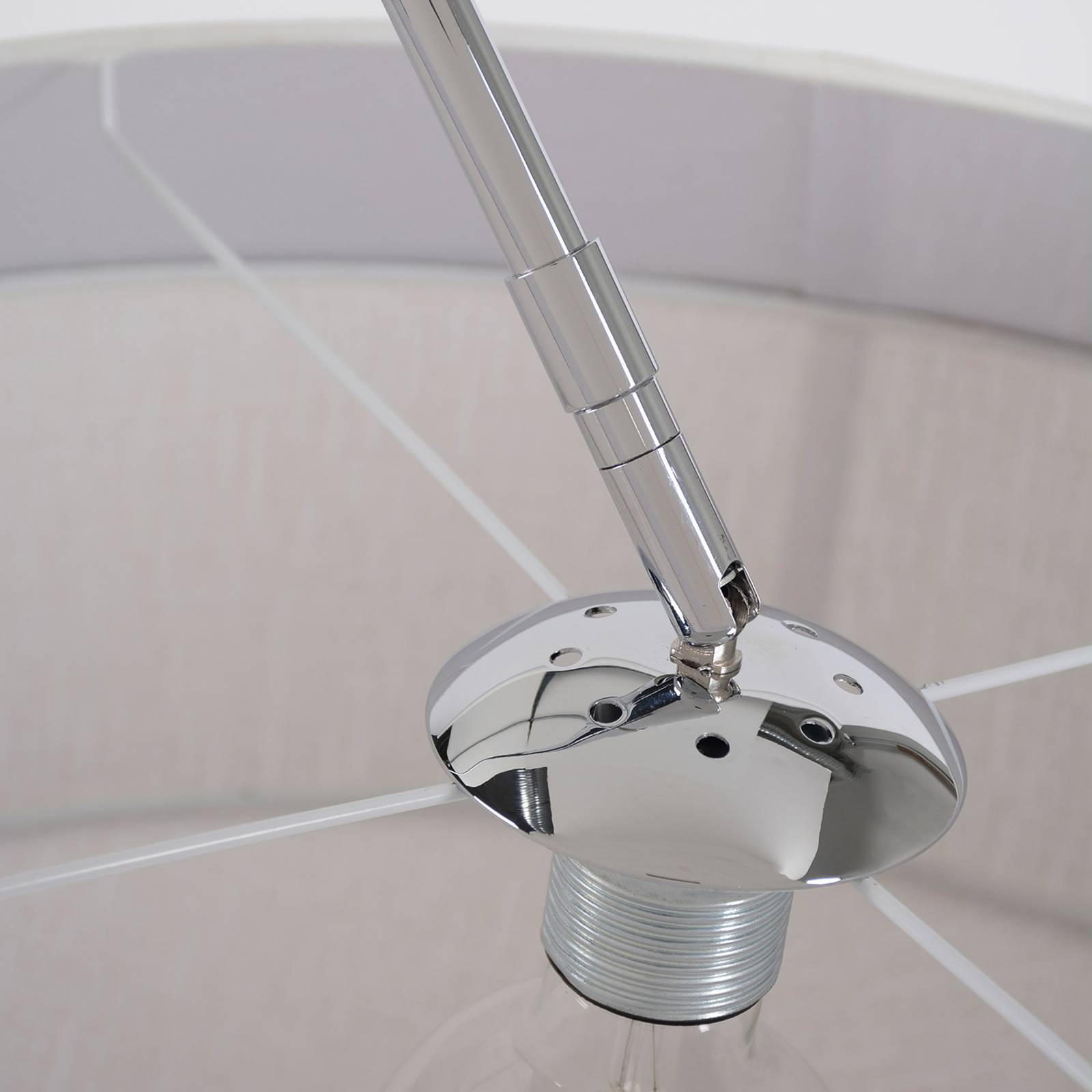 MARKET SET Cosiness oblouková stojací lampa Ø 68cm, Obývací pokoj / jídelna, textil, kov, mramor, E27, 15W, K: 225cm - Image 4