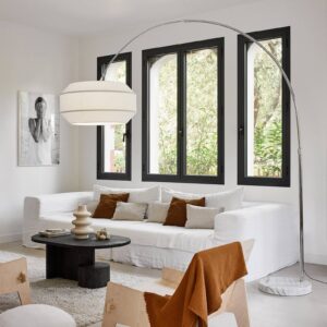 Svítidlo MARKET SET bílá/chrom/bílá mramorovaná textil/kov/mramor