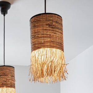 Svítidlo MARKET SET přírodní béžová/černá vlákno z banánovníku/palmové vlákno (raffia)/kov