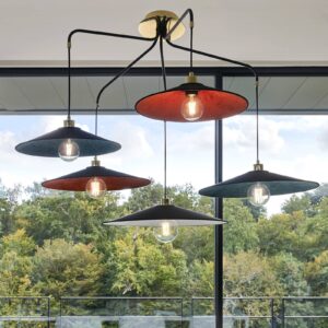 Svítidlo MARKET SET multicolor/černá/mosaz kov/velur