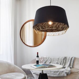 Svítidlo MARKET SET kumo černá/černá/zlatá kov/textil