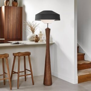 Svítidlo MARKET SET tmavé/dřevo/suna šedá/bílá dřevo/žakár/papír murano