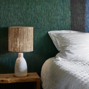 Svítidlo MARKET SET bílá/světle hnědá keramika/přírodní vlákno (palma)