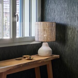 Svítidlo MARKET SET bílá/světle hnědá keramika/přírodní vlákno (palma)