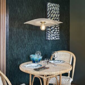 Svítidlo MARKET SET přírodní/černá/mosaz kartáčovaná kov/plátno