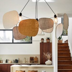 Svítidlo MARKET SET multicolor/černá lněná textilie/kov