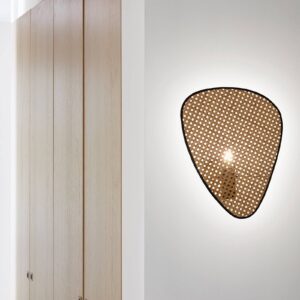 Svítidlo MARKET SET černá/přírodní kov/ratan