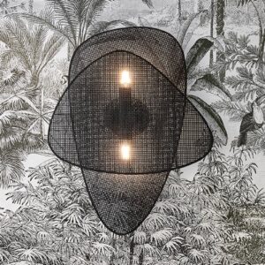 Svítidlo MARKET SET černá kov/ratan