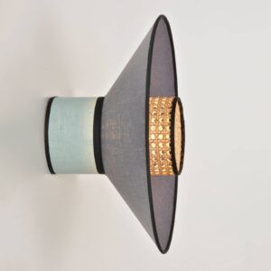 Svítidlo MARKET SET tyrkysová/antracit/dřevo světlé textilie/ratan/kov