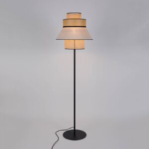 Svítidlo MARKET SET písková/medová/světlé dřevo/černá kov/textil/ratan