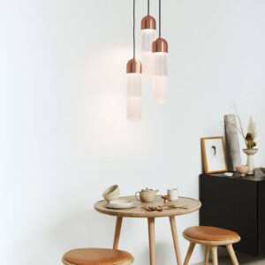 Svítidlo MATER měď/čirá/matná ocel/sklo