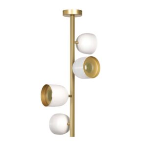 Svítidlo Marchetti bílý/zlatý kov/sklo