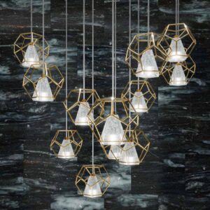 Svítidlo Marchetti průhledná/zlatá kov pozlacený/křišťál