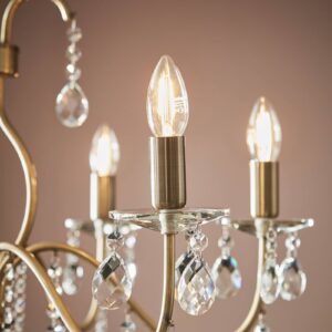 Svítidlo Markslöjd kov starobylý/transparentní kov/křišťálové sklo