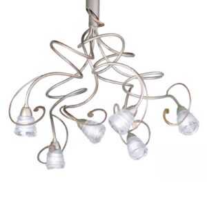 Svítidlo Masca stříbrná/bordeaux/bílá sklo/kov