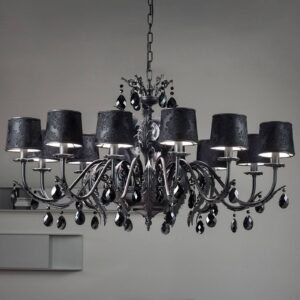 Svítidlo Masiero černá kov/damašek/krystaly Asfour