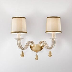 Svítidlo Masiero zlatá/slonovina/čirá kov/tkanina/sklo/plast