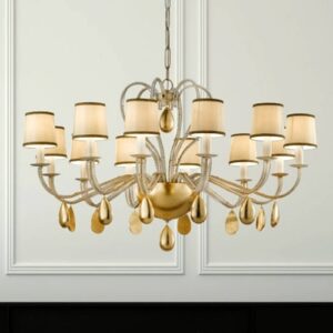 Svítidlo Masiero zlatá/slonovina/čirá kov/tkanina/sklo/plast