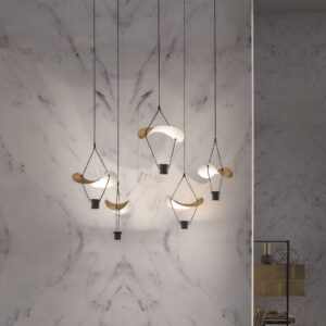 Svítidlo Masiero zlatý/bílý/černý kov