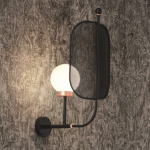 Svítidlo Masiero černá/bílá/měď kov/Murano Triplex