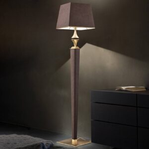 Svítidlo Masiero tmavě hnědá/mosaz kov/dřevo/kůže