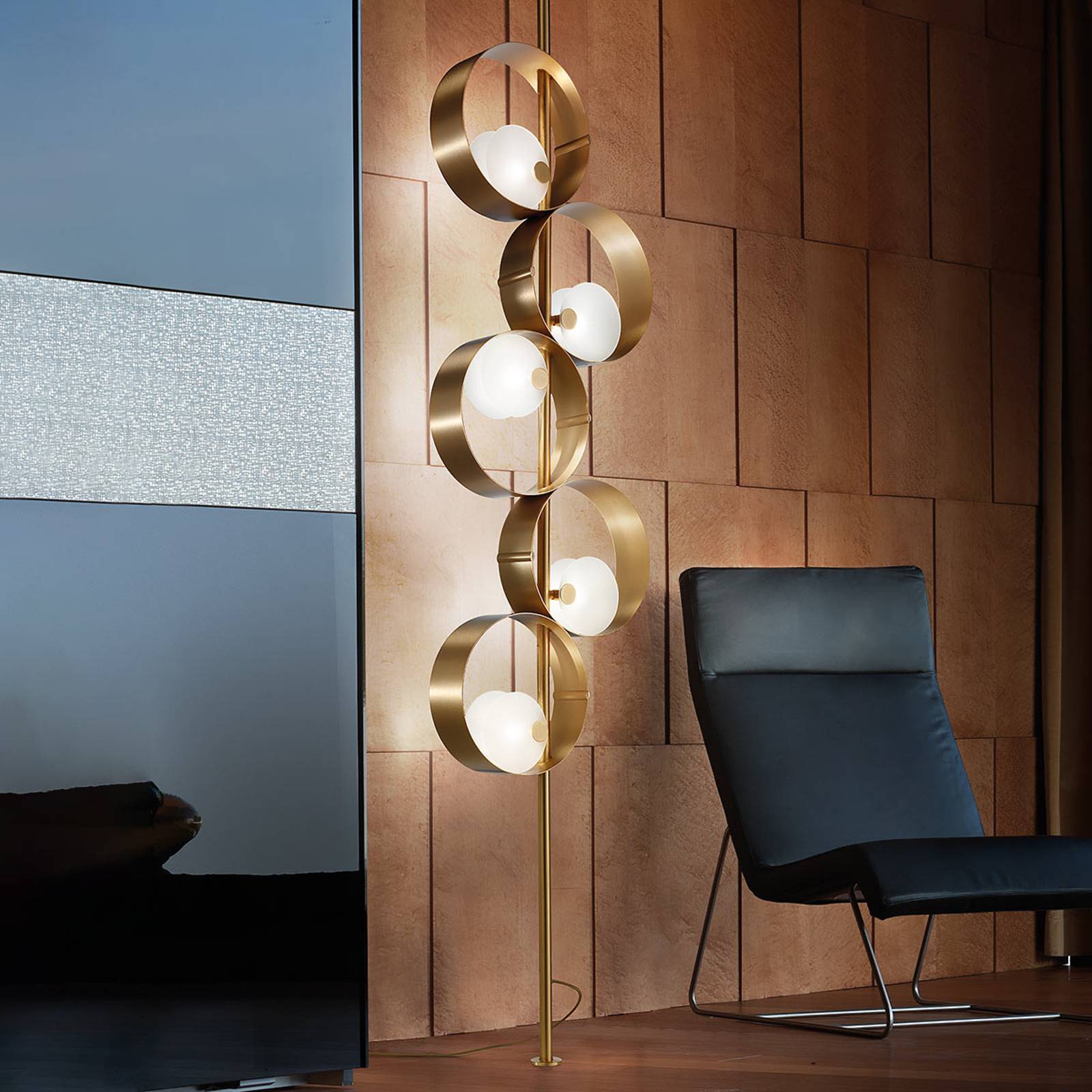 Svítidlo Masiero zlatá/satinovaná kov/sklo