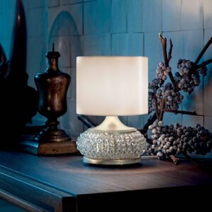 Svítidlo Masiero slonovinová/zlatá/stříbrná/čirá kov/textil/křišťálové sklo