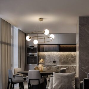 Svítidlo Maytoni zlatý/bílý kov/sklo foukané