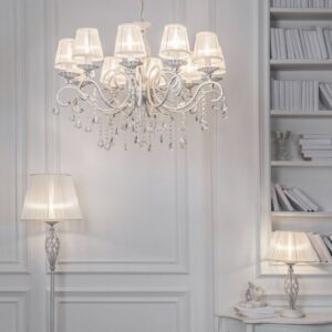 Svítidlo Maytoni bílá/zlatá kov/organza/krystal