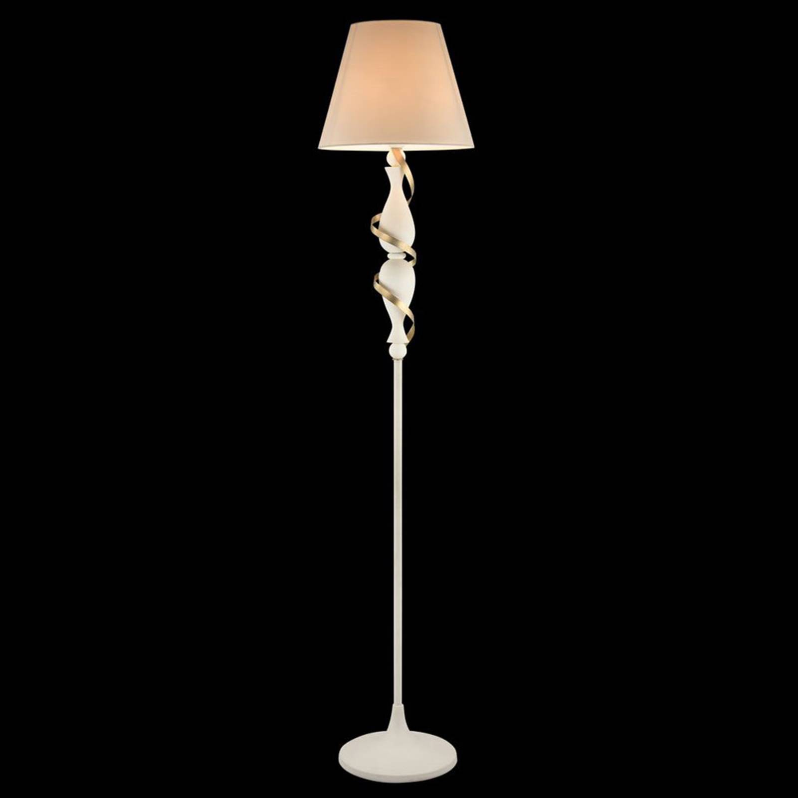Maytoni Stojací lampa Intreccio se zlatým detailem, bílá, Obývací pokoj / jídelna, kov, textil, E27, 40W, K: 165cm - Image 3