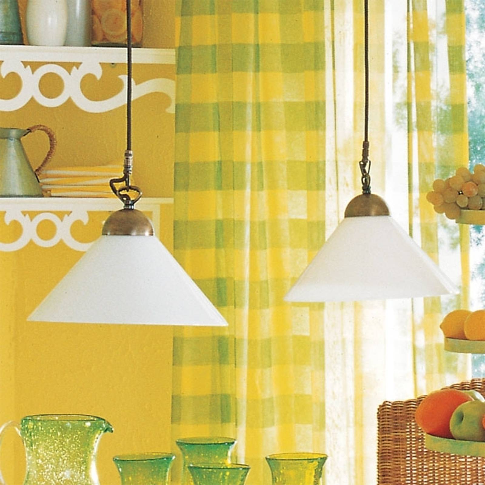 Svítidlo Menzel bílé mosaz/opálové sklo