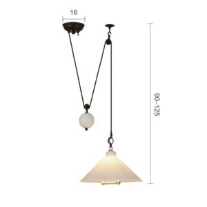 Svítidlo Menzel hnědo-černá/bílá sklo/železo/keramika