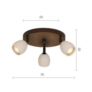 Svítidlo Menzel hnědo-černá/bílá železo/keramika