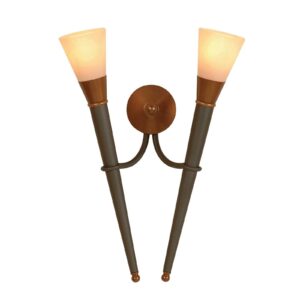 Svítidlo Menzel olovo/antická mosaz/krémová kov/sklo Scavo