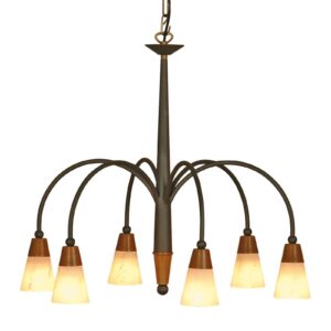 Svítidlo Menzel olovo/antická mosaz/krémová kov/sklo Scavo