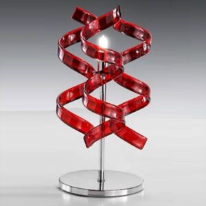 Svítidlo Metallux červená/chrom kov/sklo