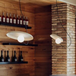 Svítidlo Milan Iluminación norková (NCS S2005-Y10R)/šedá/opálová ocel/plsť/sklo