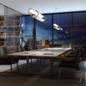 Svítidlo Modo Luce matná zlatá/bílá kov/polykarbonát