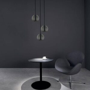 Svítidlo Molto Luce šedá/matná černá/adaptér bílá hliník/sklo