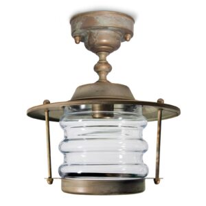 Svítidlo Moretti Luce antická mosaz/měď/čirá mosaz/sklo