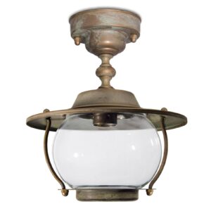 Svítidlo Moretti Luce antická mosaz/měď/čirá mosaz/sklo