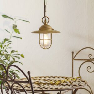 Svítidlo Moretti Luce antická mosaz/průhledná antikizovaná mosaz/sklo