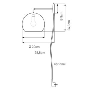 Svítidlo NYTA černý/červený hliník/nerez
