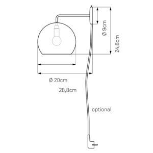 Svítidlo NYTA šedá/červená hliník/nerez