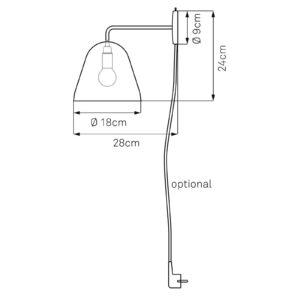 Svítidlo NYTA šedá/červená hliník/nerez