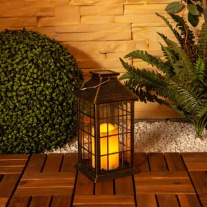 Svítidlo Näve černá/antická zlatá sklo/plast