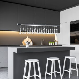 Svítidlo Näve tmavě šedá/průhledná železo/hliník/křišťál/plast