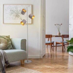 Svítidlo Näve chrom/hnědá/zlatá ocel/textil