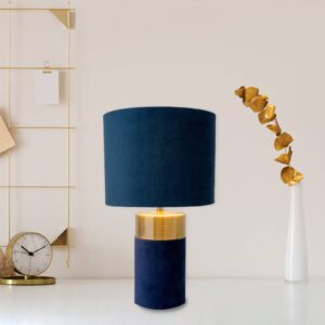 Svítidlo Näve modrá/zlatá železo/samet
